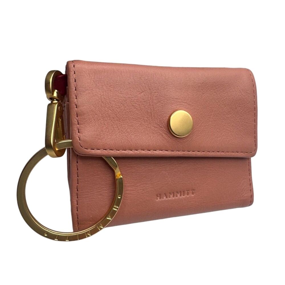 Hammitt Royce Key Wallet Pink Sands Leather Card Case Keychain Coin Pouch EUC